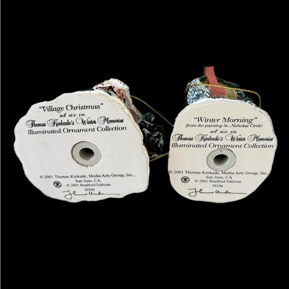 Thomas Kinkade’s illuminated Ornaments.  “Winter Morning” and “Village Christmas - Picture 11 of 13